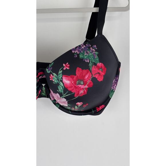 Soma Stunning Push Up Plunge Bra Rhapsody Black Floral Womens Size 38G New - Picture 2 of 8